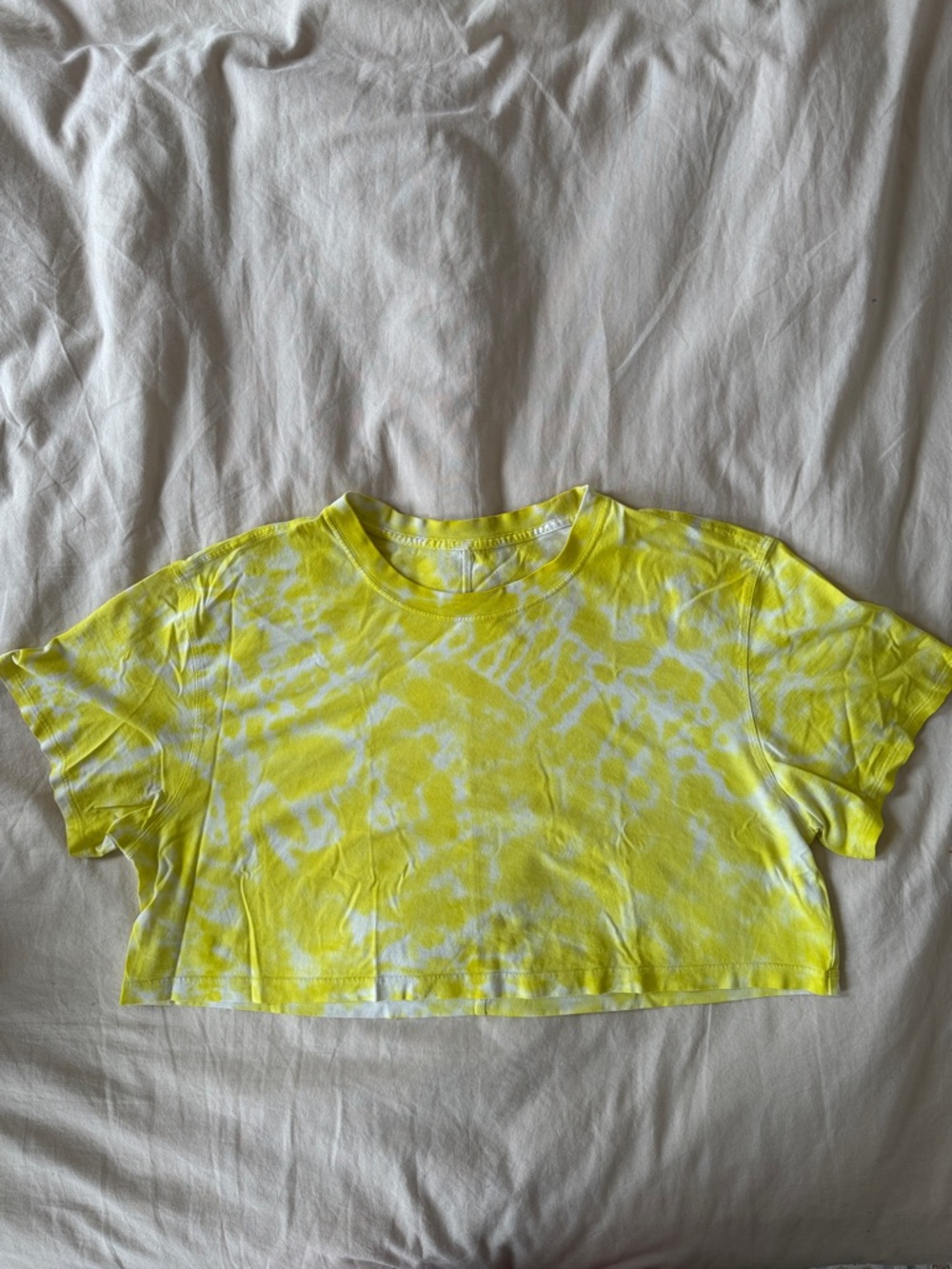 Lululemon All Yours Cropped T Tie Dye -Highlight Yellow 8